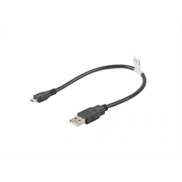Lanberg USB micro (M)->USB-A (M) 2.0 kábel (0,3 m, 480 Mb/s, aranyozott csatlakozó, fekete)