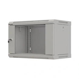 Lanberg fali rackszekrény (19", 6U, 540x350 mm, lapraszerelt, üvegajtó, szürke)