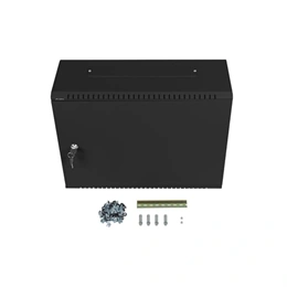 Lanberg rackszekrény (19", fali, 4U+3U, 540x200 mm, munkamélység 143 mm, alacsony profil, összeszerelt, fekete)