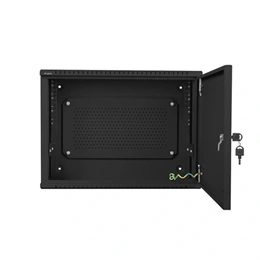 Lanberg rackszekrény (19", fali, 4U+3U, 540x200 mm, munkamélység 143 mm, alacsony profil, összeszerelt, fekete)