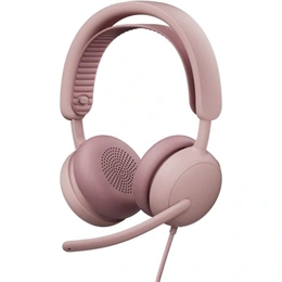 Logitech Zone Wired 2 mikrofonos fejhallgató (USB-C/USB-A, 1,9 m kábel, 40 mm driver, sztereó, rózsaszín)