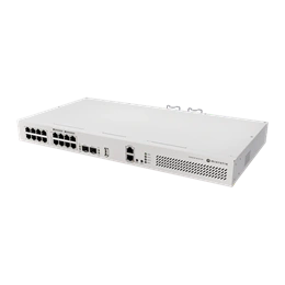 MikroTik CRS418-8P-8G-2S+RM switch (8x Gigabit PoE RJ45, 2x 10G SFP+, 150 W PoE, 2x tápegység, rack)