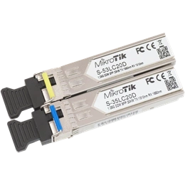 MikroTik SFP bidi modul pár (S-3553LC20D, 1,25 G, egyszálas, 20 km, LC UPC, SM, 1310/1550 nm)