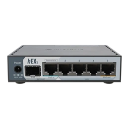 MikroTik hEX S (2025) router (5x Gigabit, 1x SFP 2,5G, USB 3.0, microSD, PoE-in/out, 512MB, 128MB)