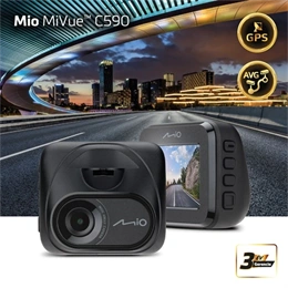 Mio MiVue C590 menetrögzítő kamera (2,0", FHD 1080p 30fps, 140°, GPS, 3 tengelyes G-szenzor, fekete)