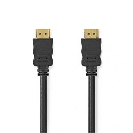 Nedis CVGL34060BK05 HDMI kábel (0,5 m, 4K@60Hz, ARC, 18 Gbps, aranyozott csatlakozók, fekete)