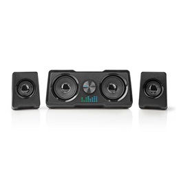 Nedis GSPR21022BK gamer hangszóró készlet (2.2 csatorna, USB tápellátás, 3,5 mm jack, 48 W, LED, hangerőszabályozó)
