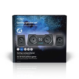 Nedis GSPR21022BK gamer hangszóró készlet (2.2 csatorna, USB tápellátás, 3,5 mm jack, 48 W, LED, hangerőszabályozó)