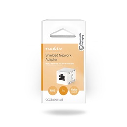 Nedis RJ45 UTP toldó (Cat5e/Cat6, 2x RJ45, árnyékolt, fém, lapos 0,3 mm)