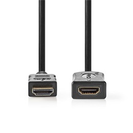 Nedis Ultra HD HDMI hosszabbító kábel CVGL34096BK30 (HDMI dugó / aljzat, 4K@60Hz, ARC, 10,2 Gbps, 3 m, fekete)