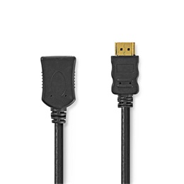 Nedis Ultra HD HDMI hosszabbító kábel CVGL34096BK30 (HDMI dugó / aljzat, 4K@60Hz, ARC, 10,2 Gbps, 3 m, fekete)