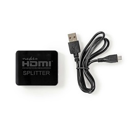 Nedis VSPL34002BK HDMI splitter (1x HDMI bemenet / 2x HDMI kimenet, HDMI 1.4, 4K 30Hz, USB táp)