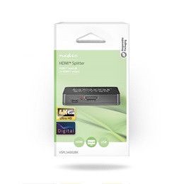 Nedis VSPL34002BK HDMI splitter (1x HDMI bemenet / 2x HDMI kimenet, HDMI 1.4, 4K 30Hz, USB táp)