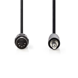 Nedis audió kábel (DIN 5 tűs dugó / 3,5 mm sztereó jack, 2 m, fekete)
