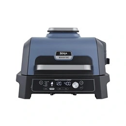 Ninja Woodfire Pro Connect XL elektromos grill és füstölő (1700 W, 7 funkció, 40-260 °C, beépített hőmérő, kék/fekete)