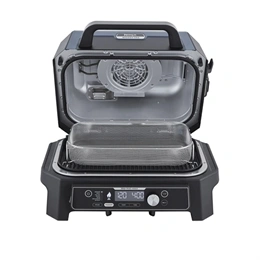 Ninja Woodfire Pro Connect XL elektromos grill és füstölő (1700 W, 7 funkció, 40-260 °C, beépített hőmérő, kék/fekete)