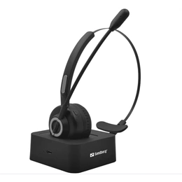 Sandberg Office Headset Pro bluetooth fejhallgató sztereo (v5.0, mikrofon, vezeték nélküli, 15 óra üzemidő, fekete)