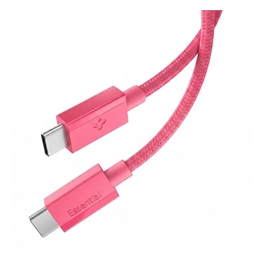 Spigen Essential EB6010CC adatkábel (type-c - type-c, 60W, PD gyorstöltő, cipőfűző, 100cm, rózsaszín)