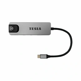 Tesla Device MP80 5in1 type-c hub (Gigabit LAN, 2x USB 3.0, HDMI 4K, USB-C PD, USB-C 3.1 Gen 2, szürke)