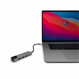 Tesla Device MP80 5in1 type-c hub (Gigabit LAN, 2x USB 3.0, HDMI 4K, USB-C PD, USB-C 3.1 Gen 2, szürke)